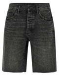 Black Cotton Bermuda Shorts