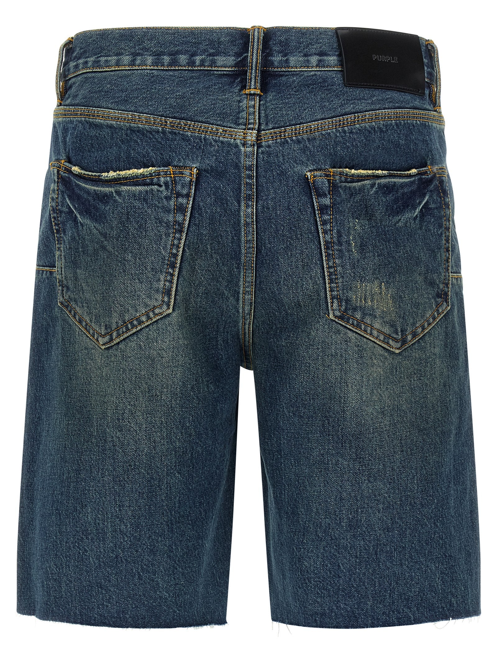Blue Cotton Bermuda Shorts
