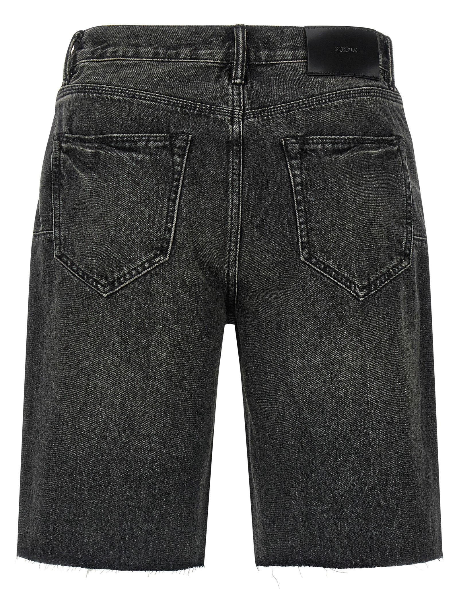 Black Cotton Bermuda Shorts