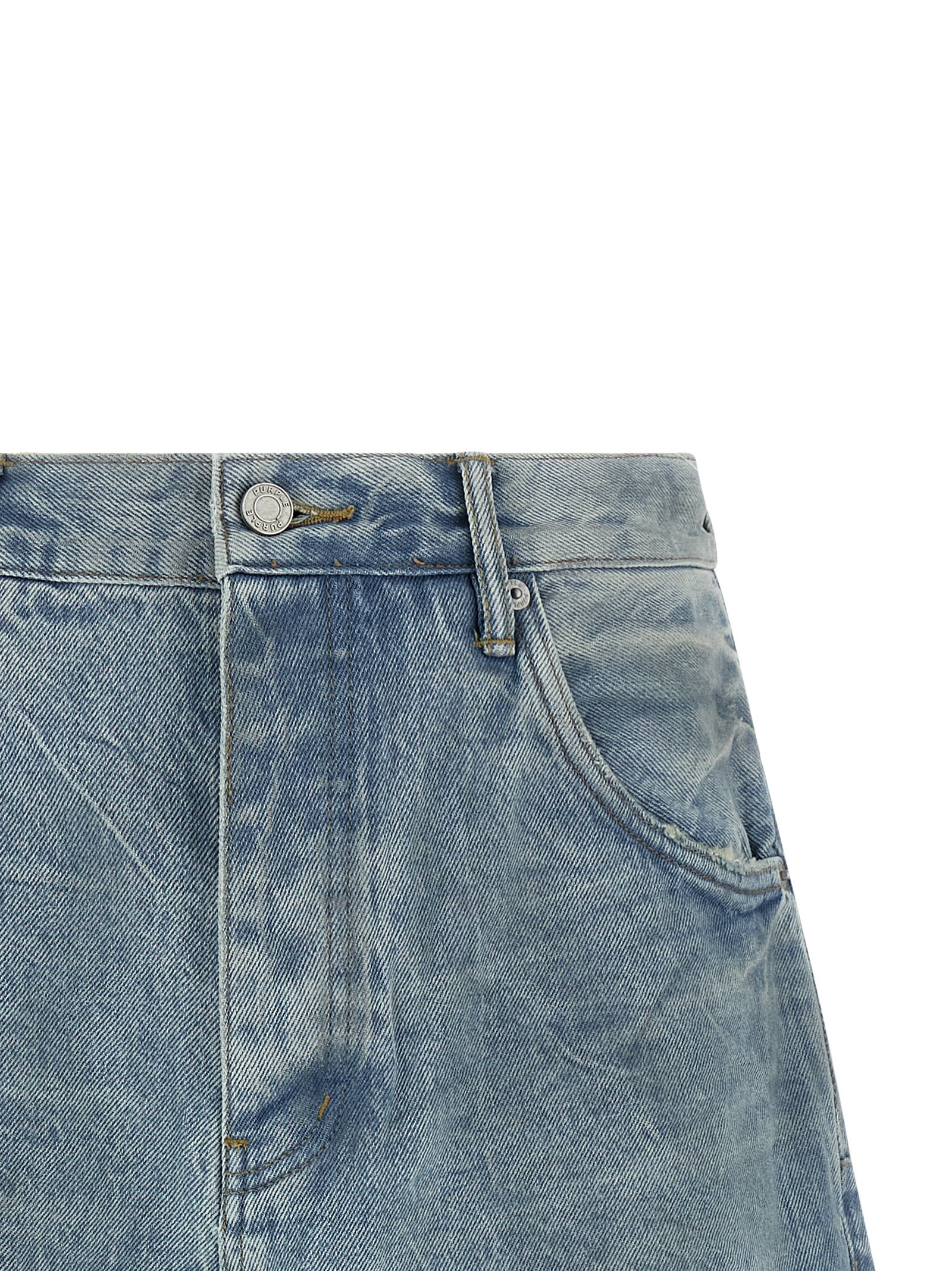 Blue Cotton Bermuda Shorts