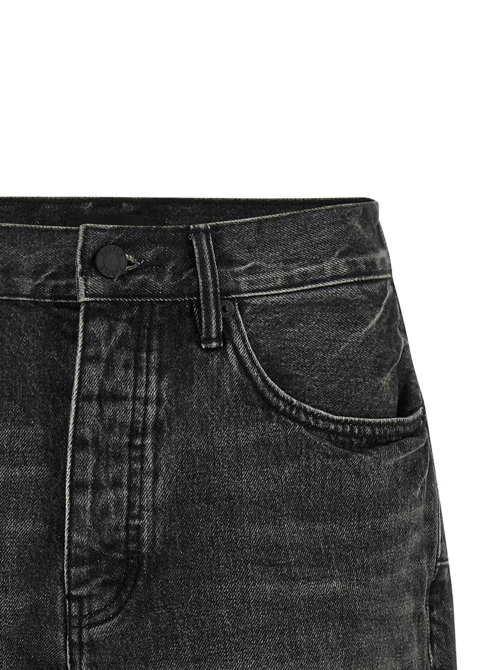 Black Cotton Bermuda Shorts