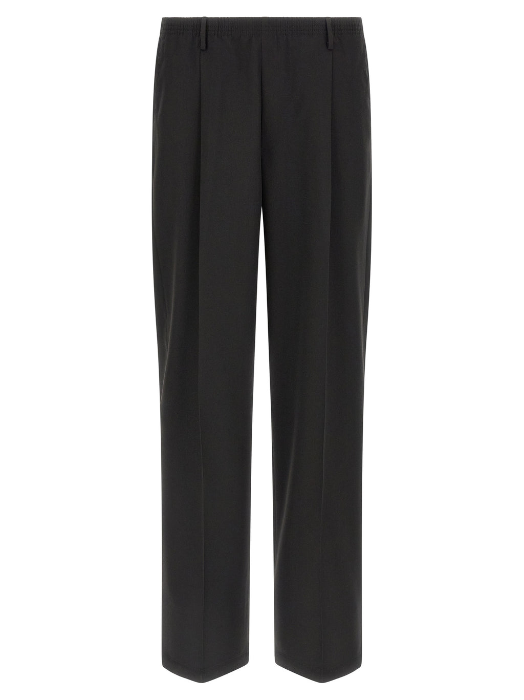 Black Polyester Casual Pants