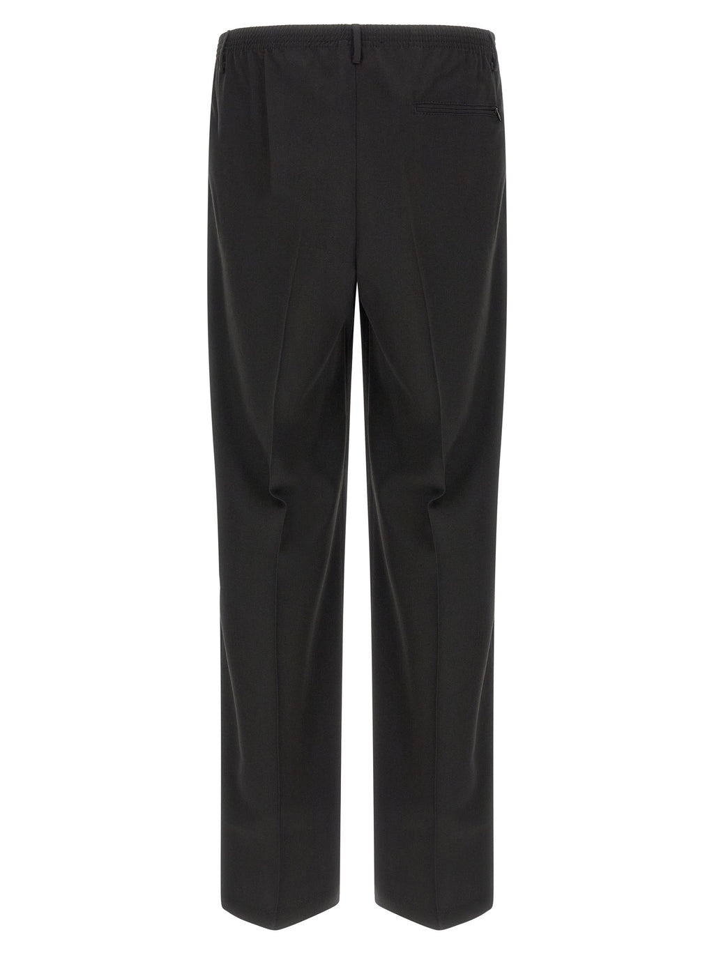 Black Polyester Casual Pants