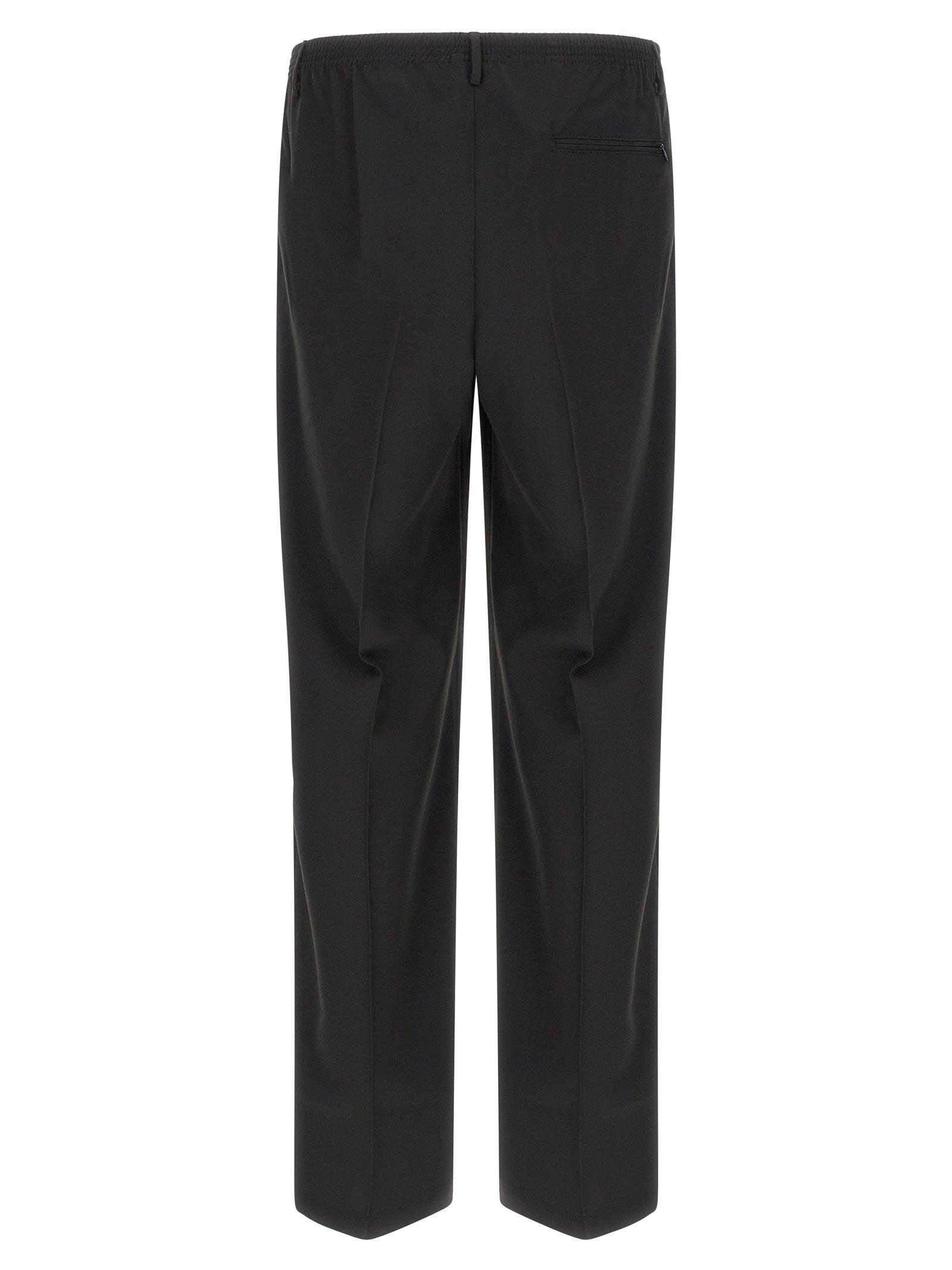 Black Polyester Casual Pants