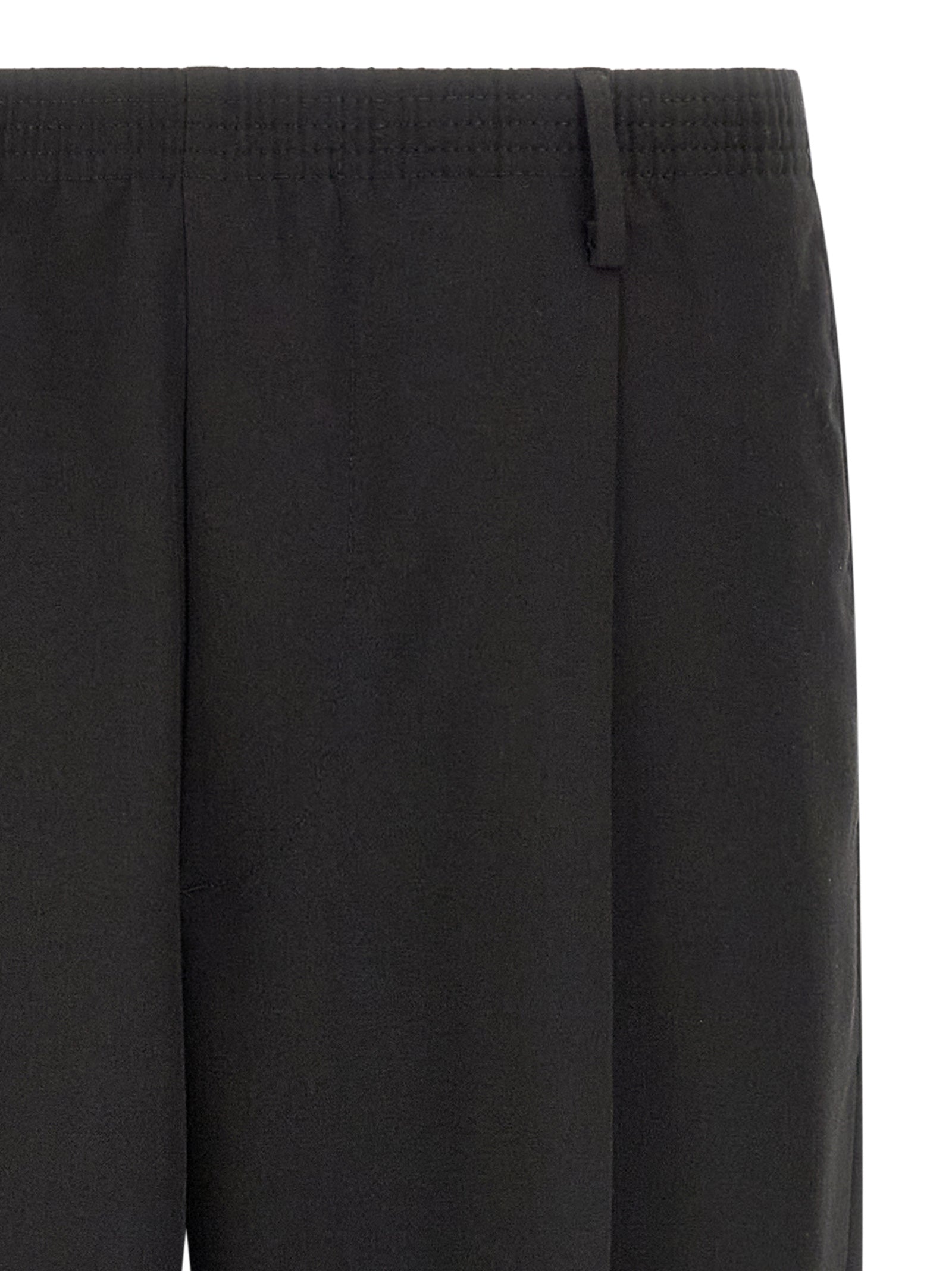 Black Polyester Casual Pants