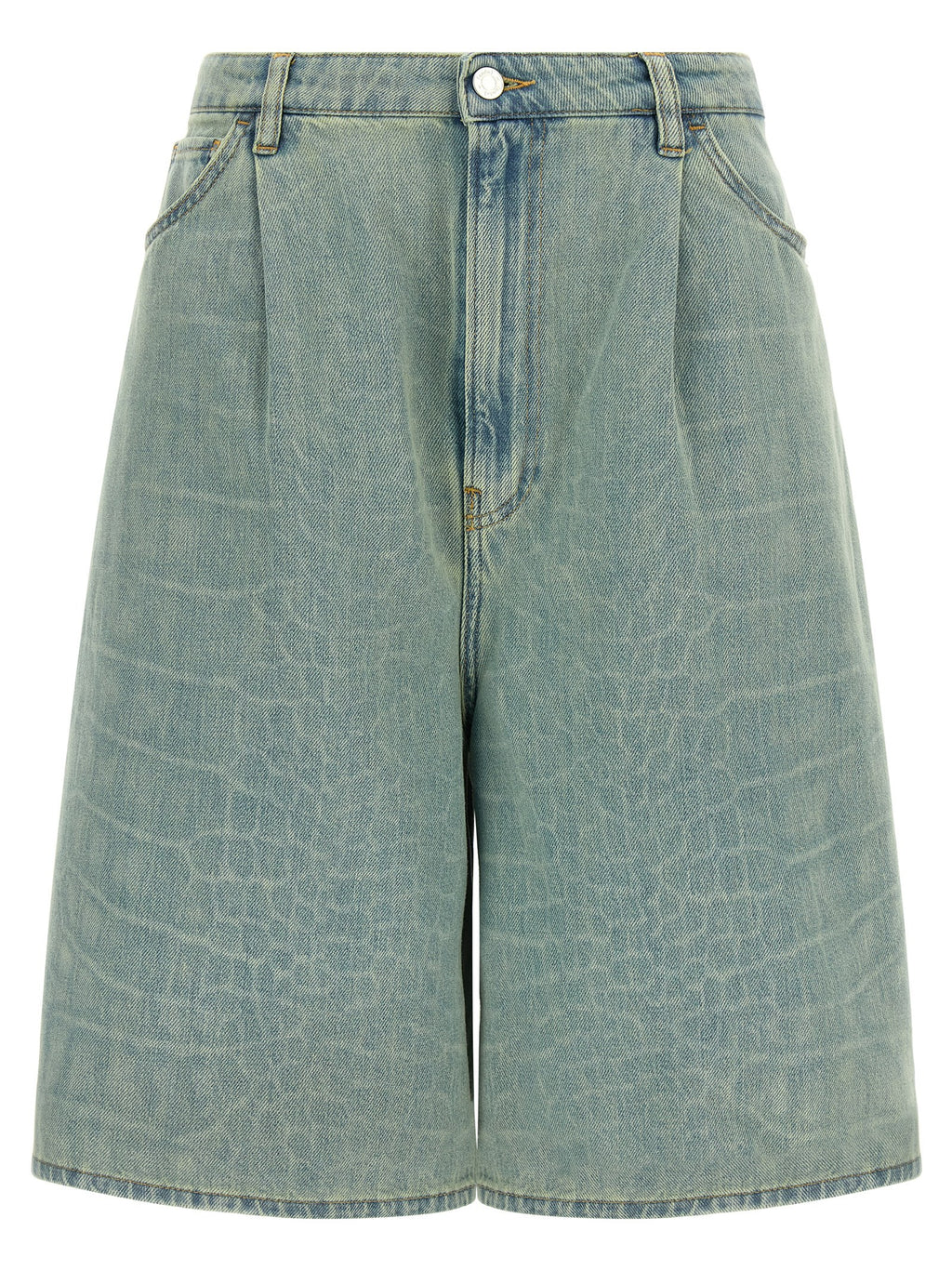 Blue Cotton Bermuda Shorts