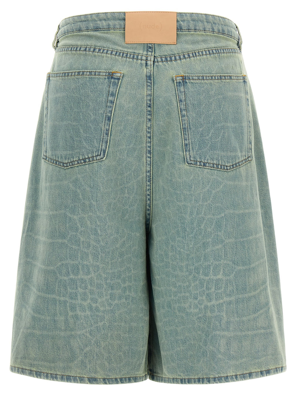 Blue Cotton Bermuda Shorts