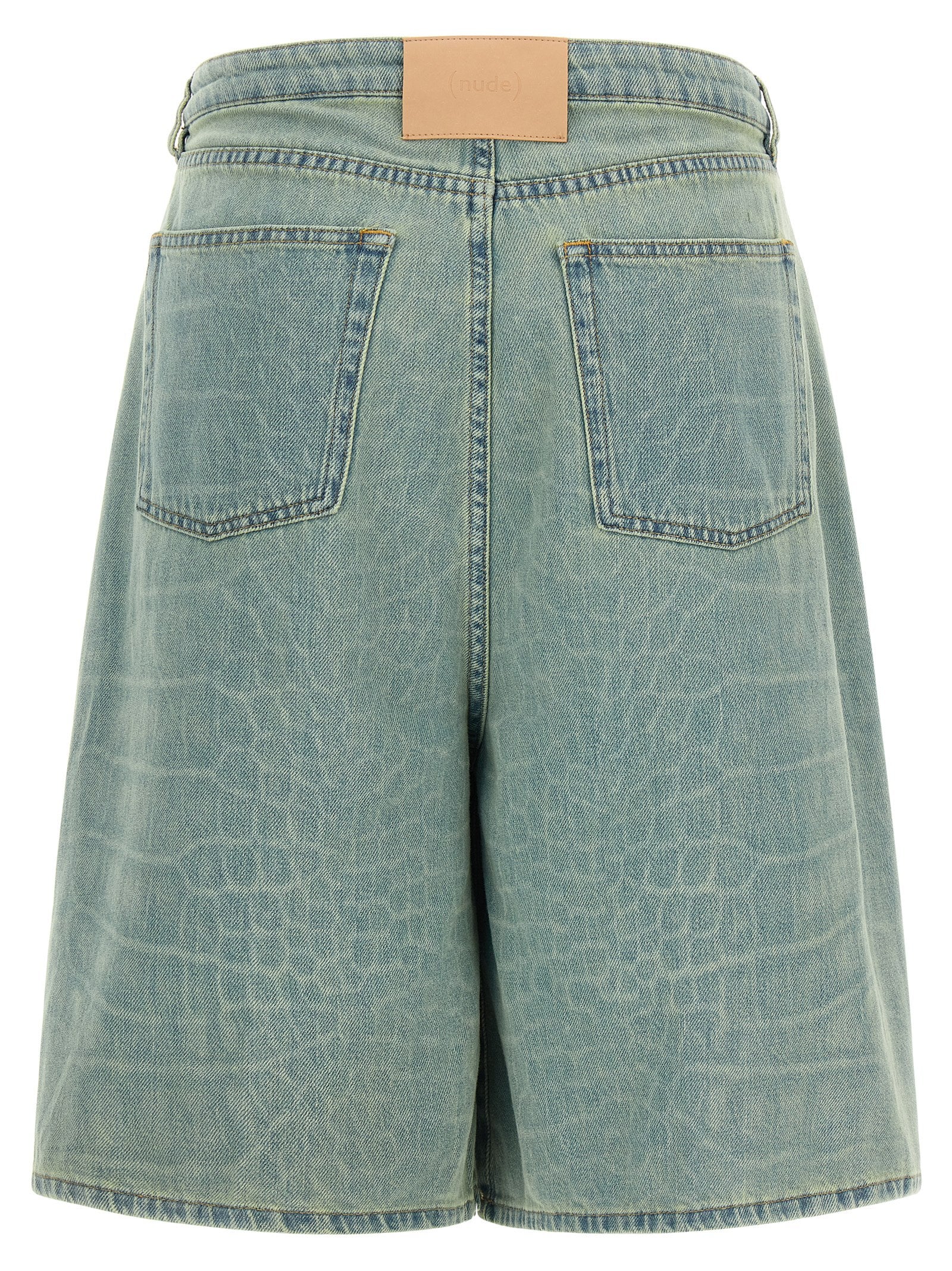 Blue Cotton Bermuda Shorts