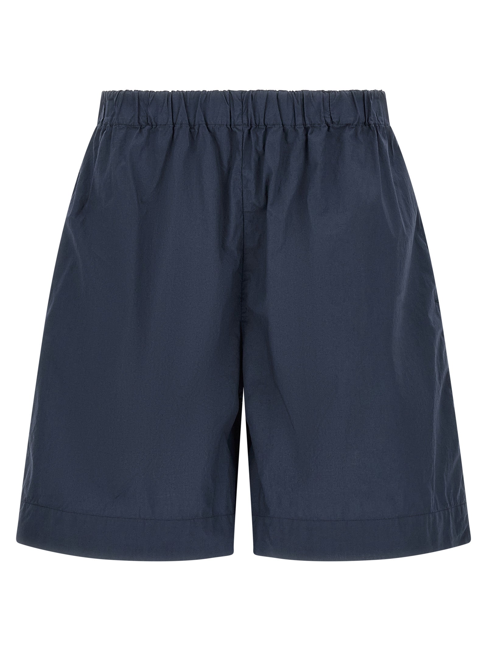 Blue Cotton Bermuda Shorts