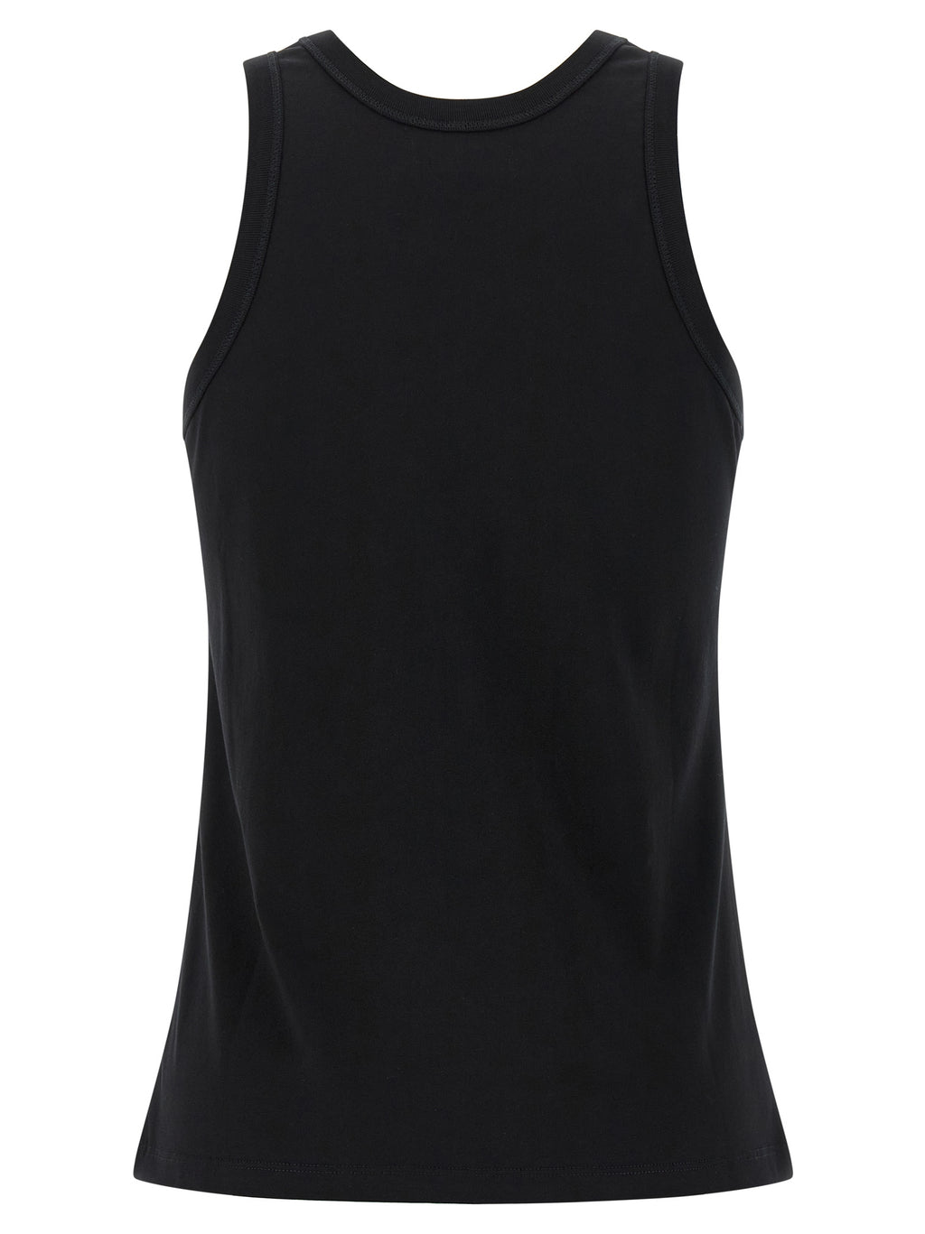 Black Cotton Sleeveles T-Shirt