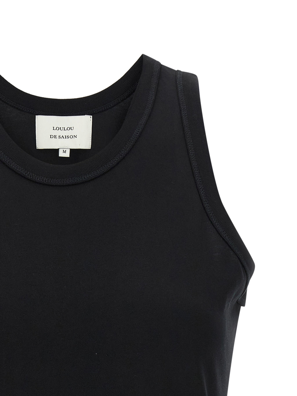 Black Cotton Sleeveles T-Shirt