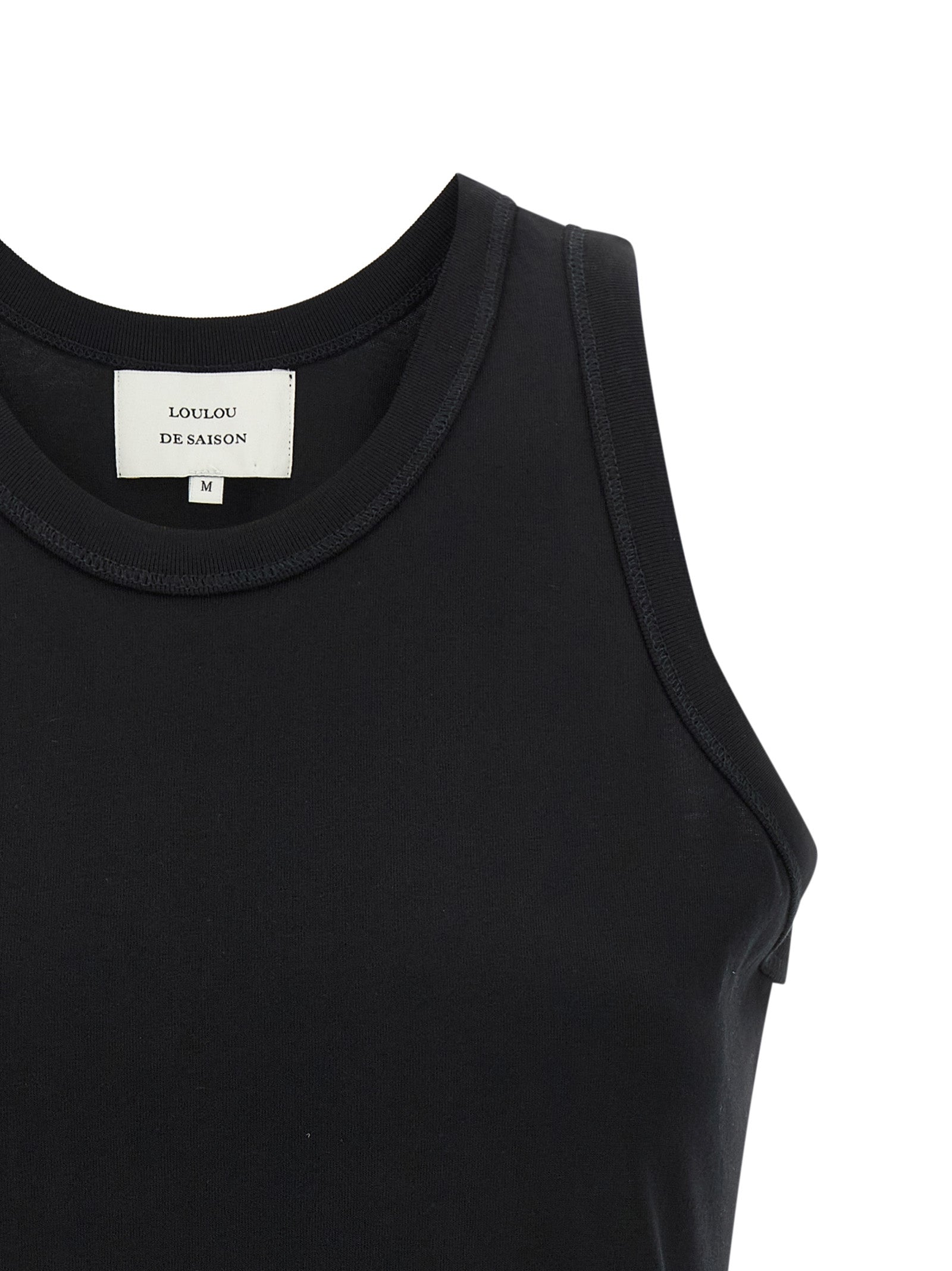 Black Cotton Sleeveles T-Shirt