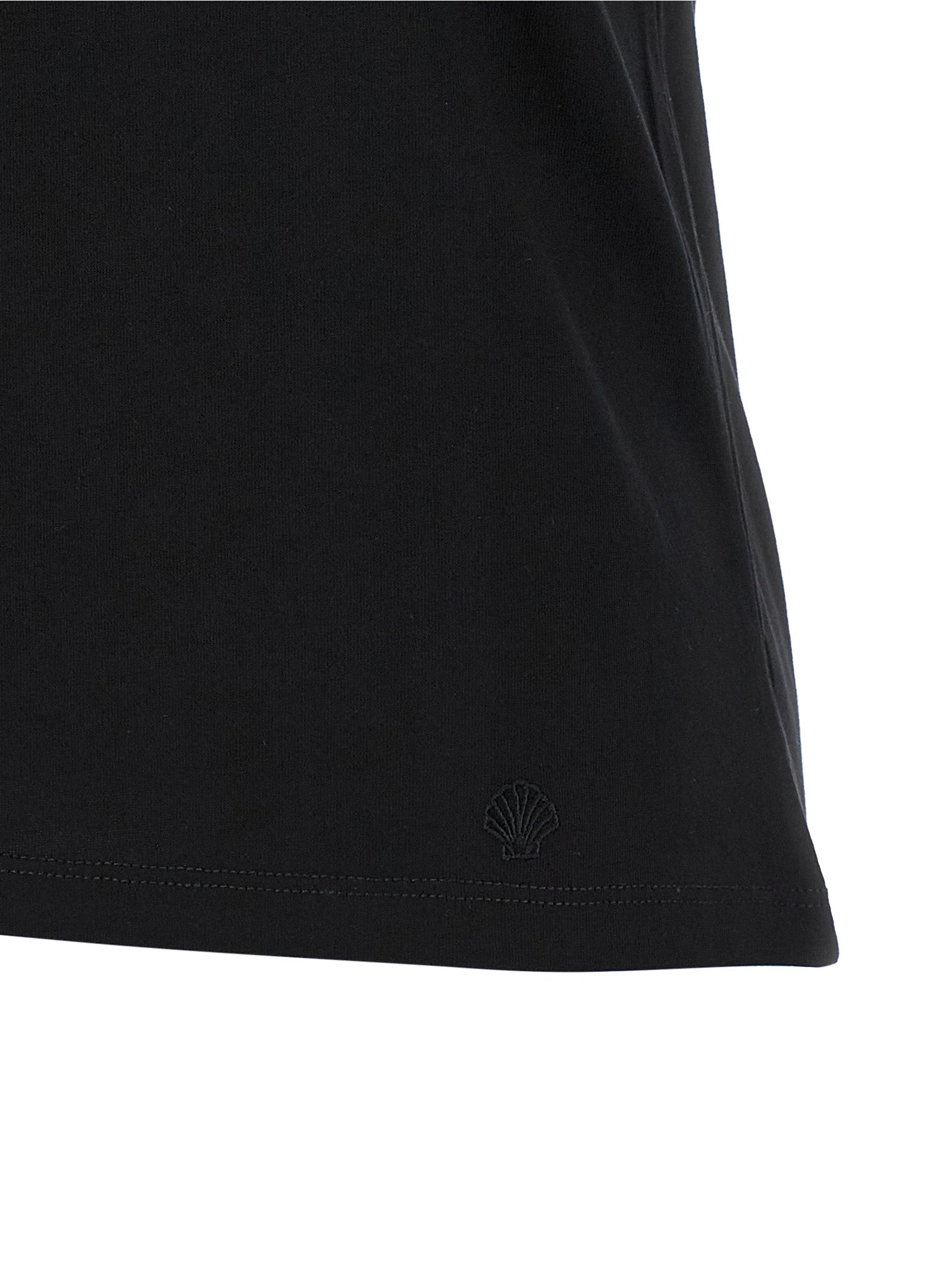 Black Cotton Sleeveles T-Shirt