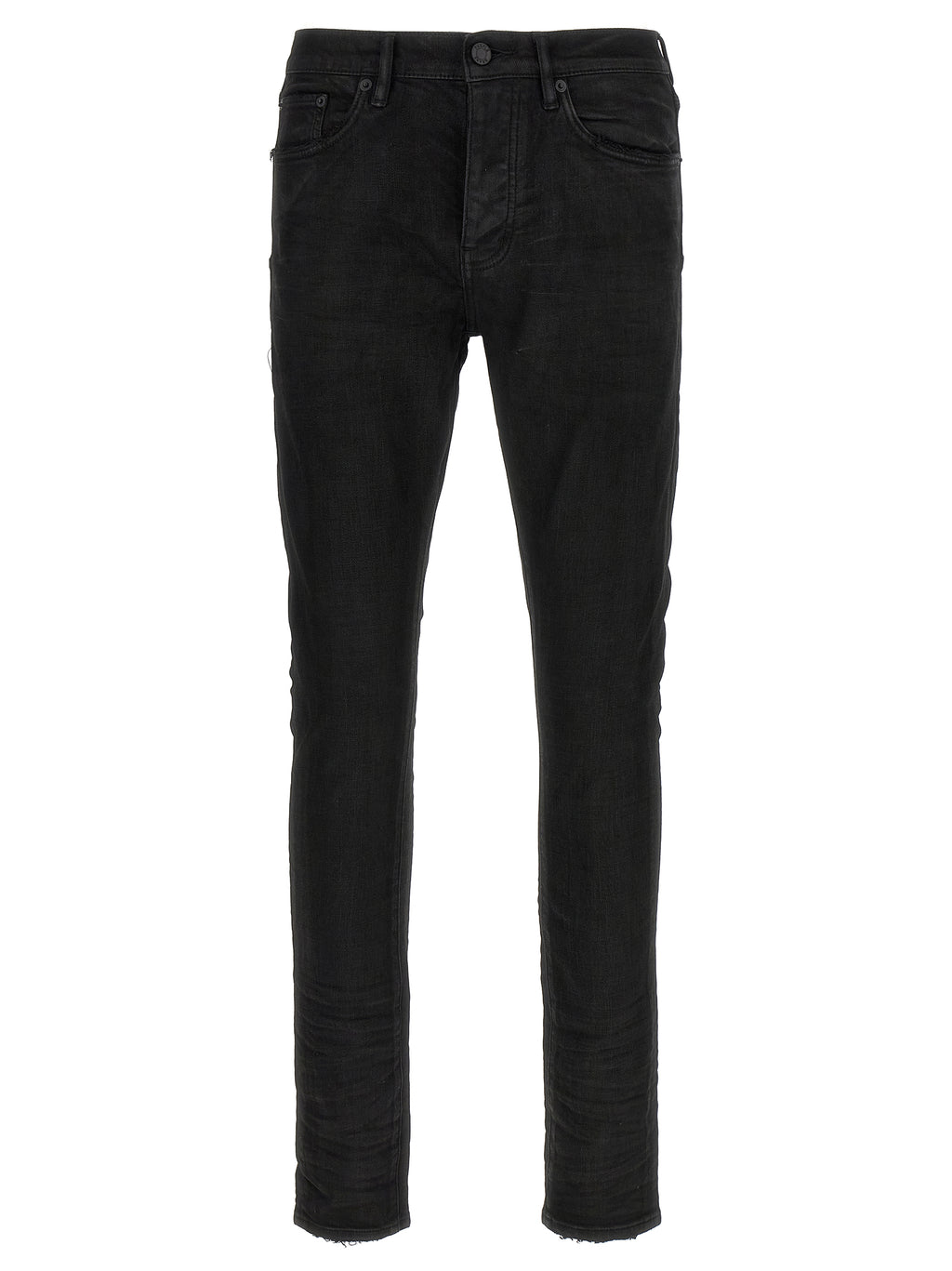 Black Cotton Tapered Jeans