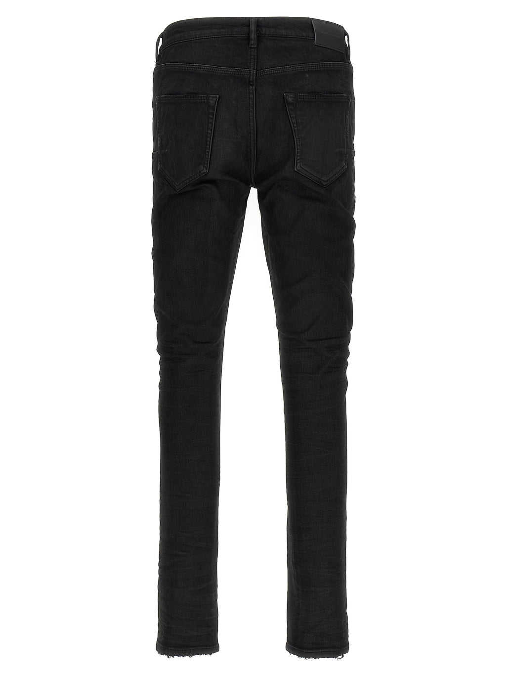 Black Cotton Tapered Jeans