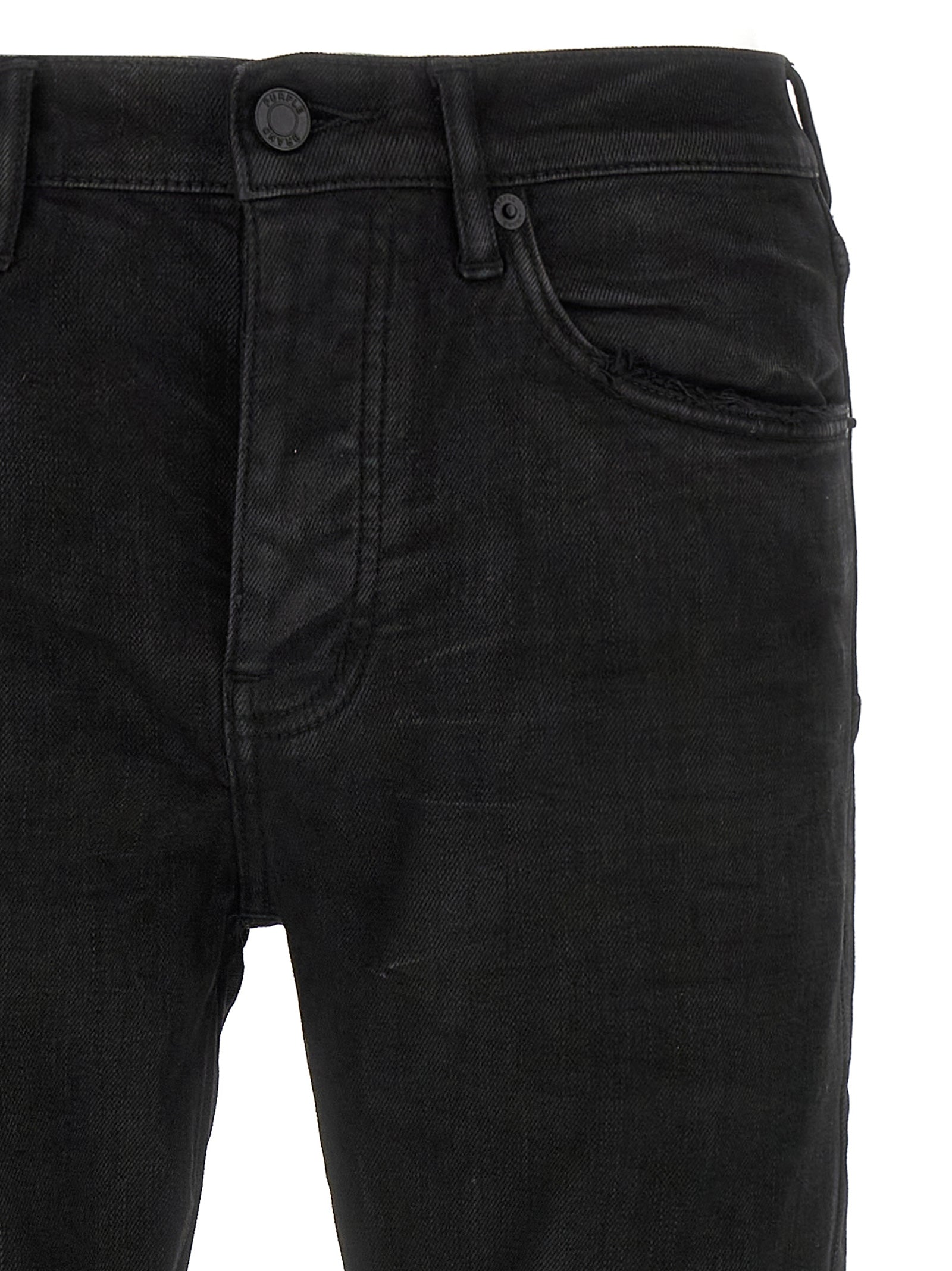 Black Cotton Tapered Jeans
