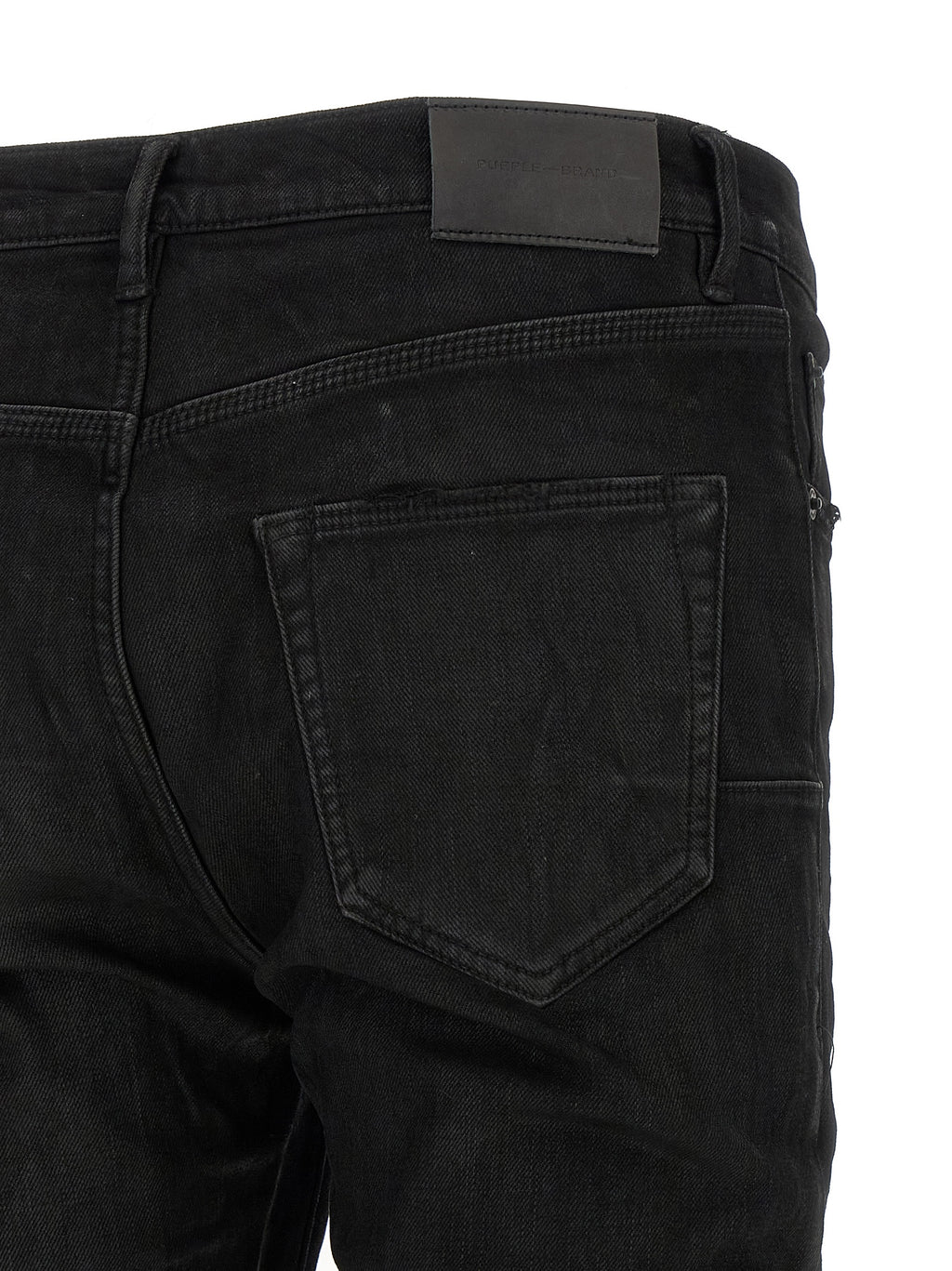 Black Cotton Tapered Jeans