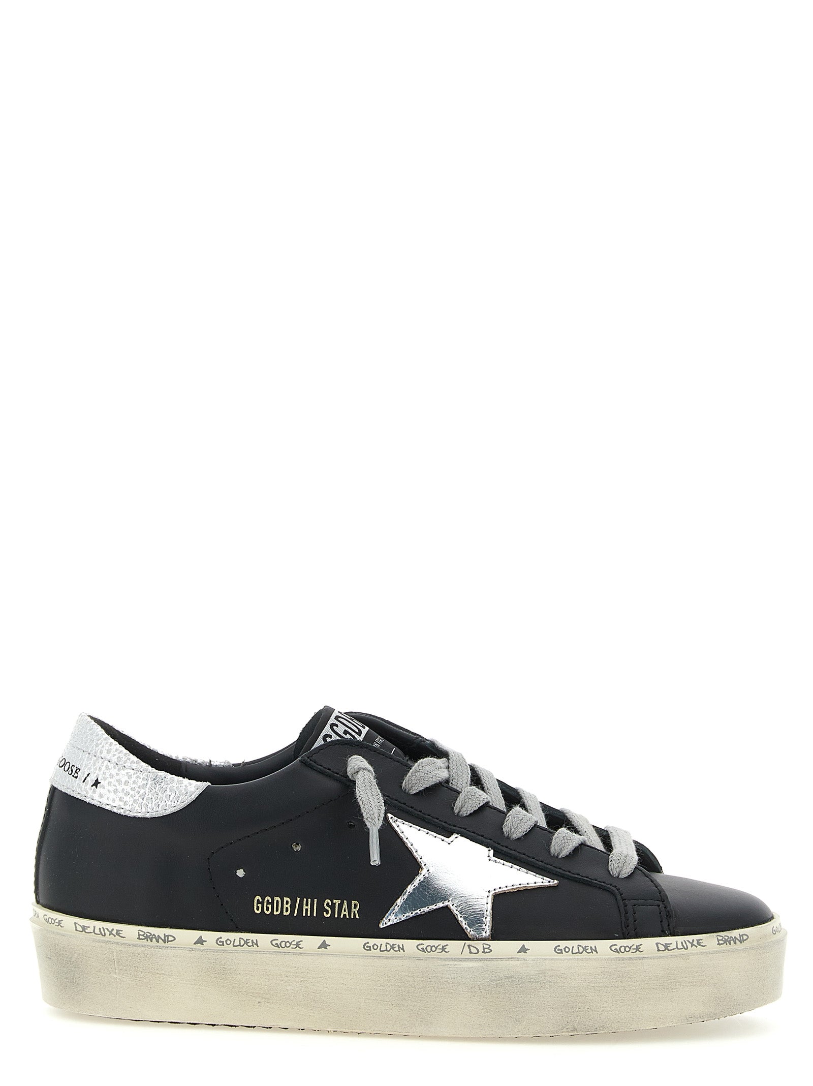 Black Cowhide Chunky Sneakers