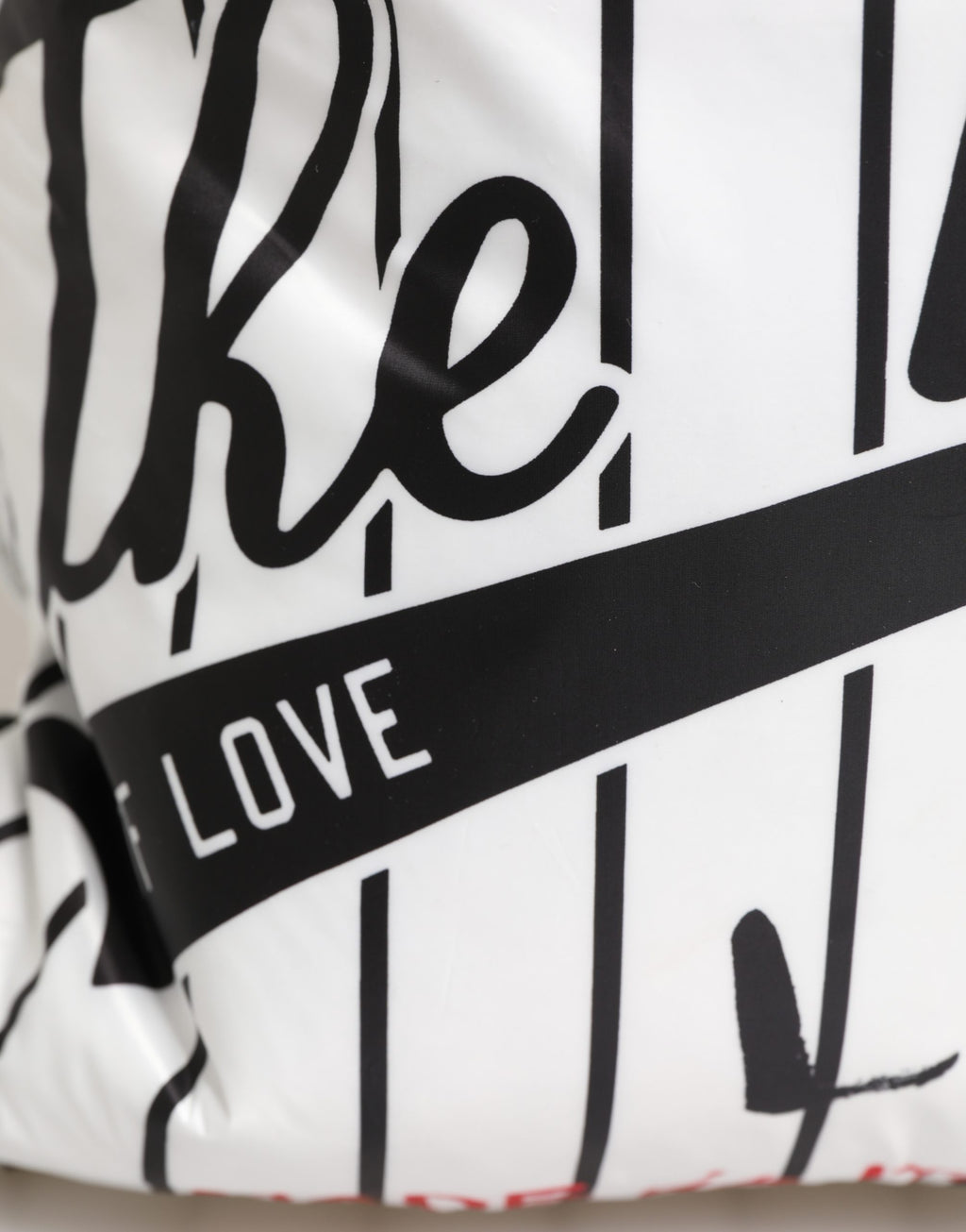 Black White Striped Polyester Drawstring Backpack Men Bag