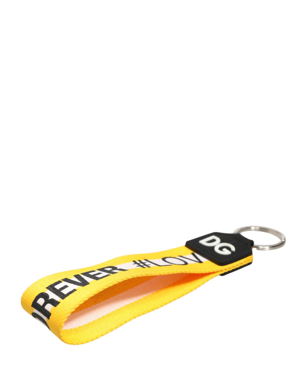 Yellow Logo Polyester Silver Brass Holder Keychain Keyring