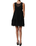 Dolce & Gabbana Black Lace Trim Sleeveless A-line Mini Dress