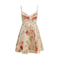 Beige Linen Casual Dress