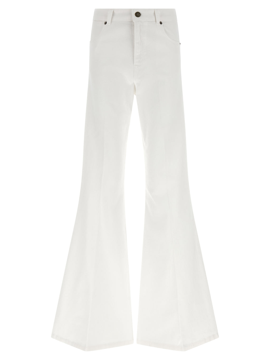White Cotton Flared Jeans