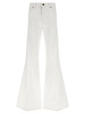 White Cotton Flared Jeans