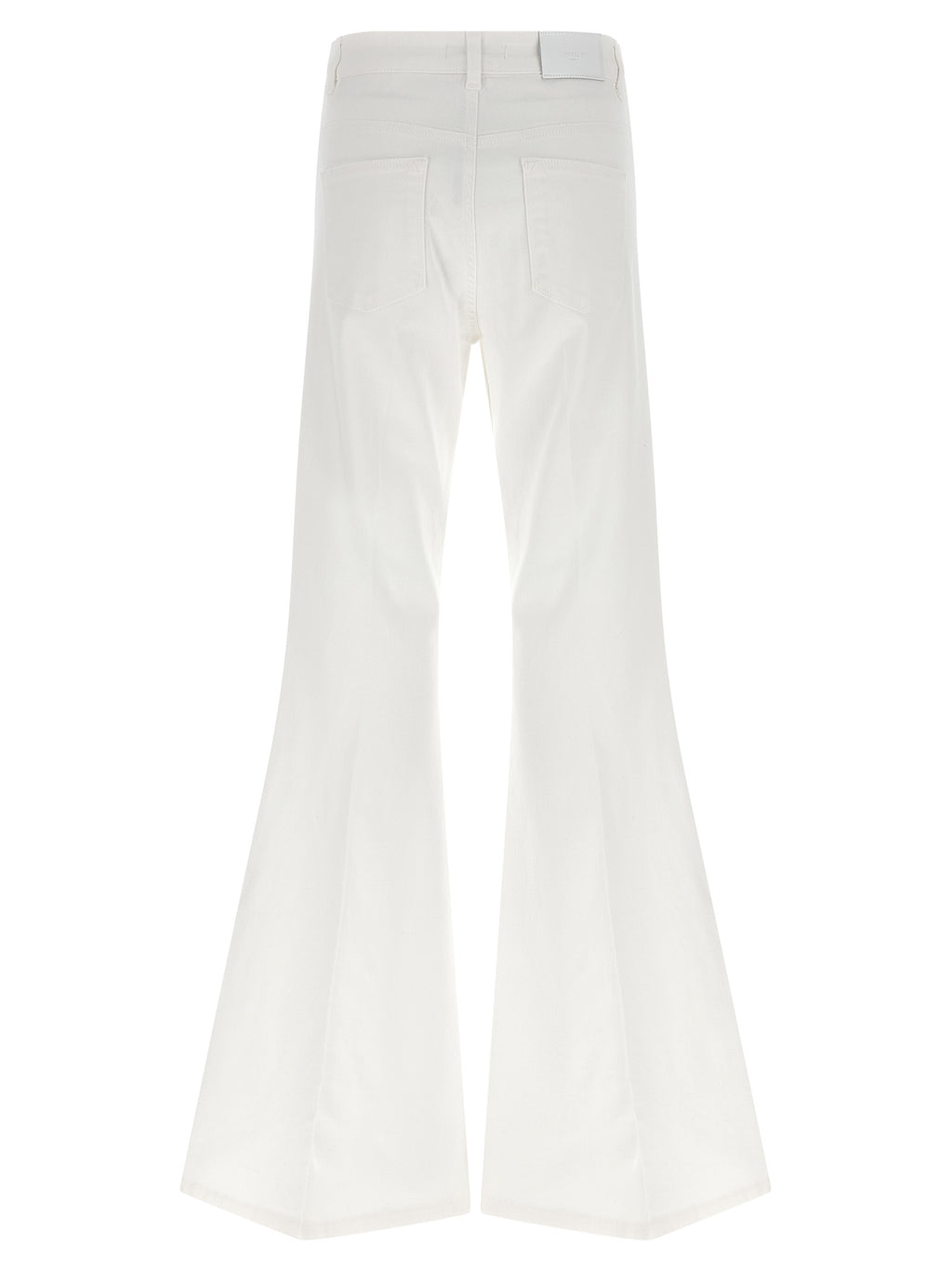 White Cotton Flared Jeans