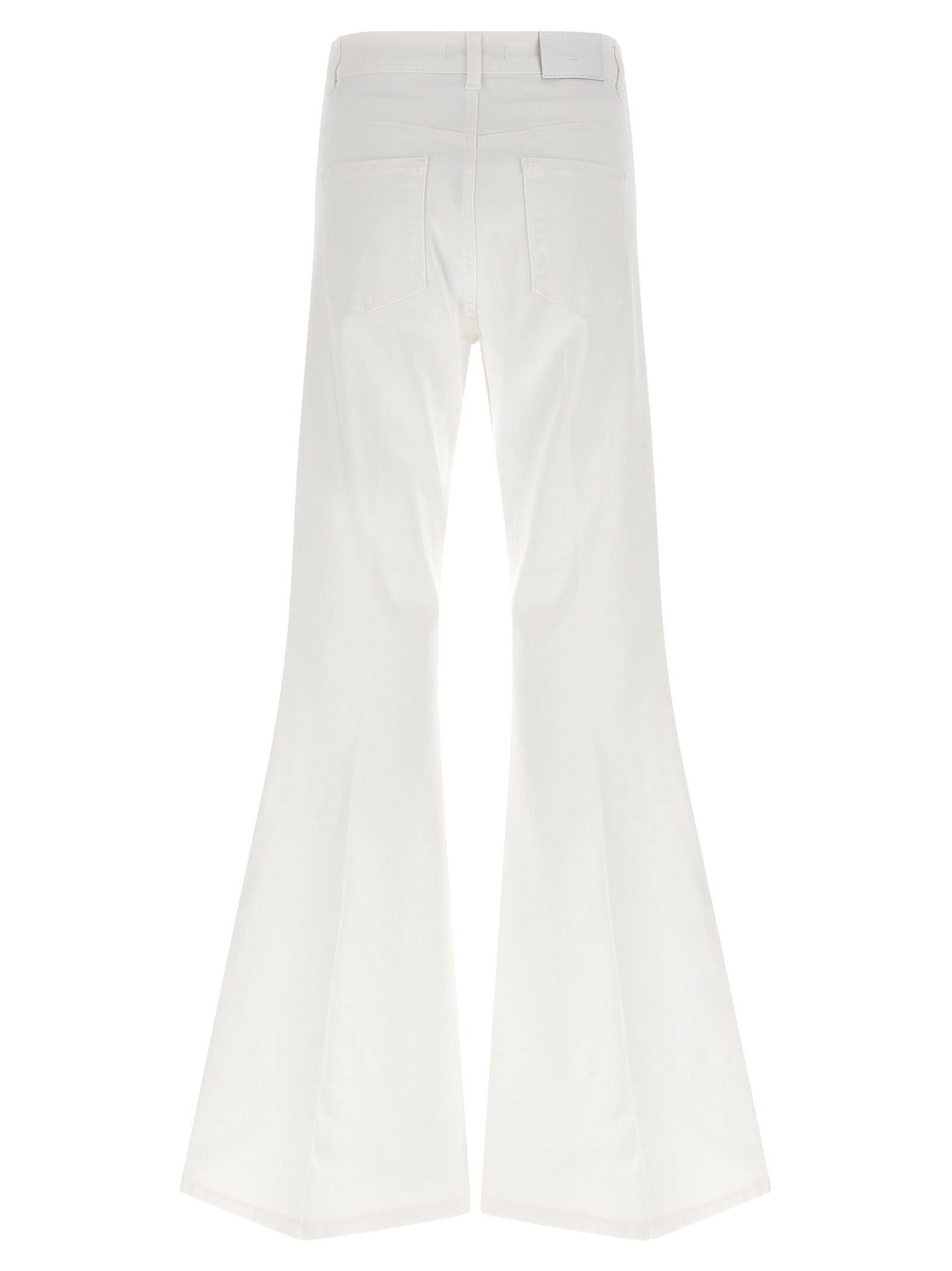 White Cotton Flared Jeans