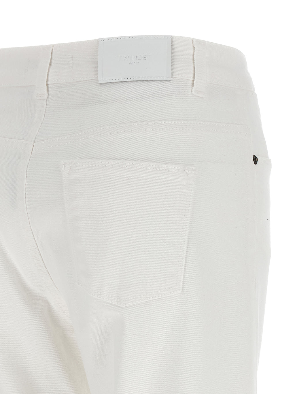 White Cotton Flared Jeans