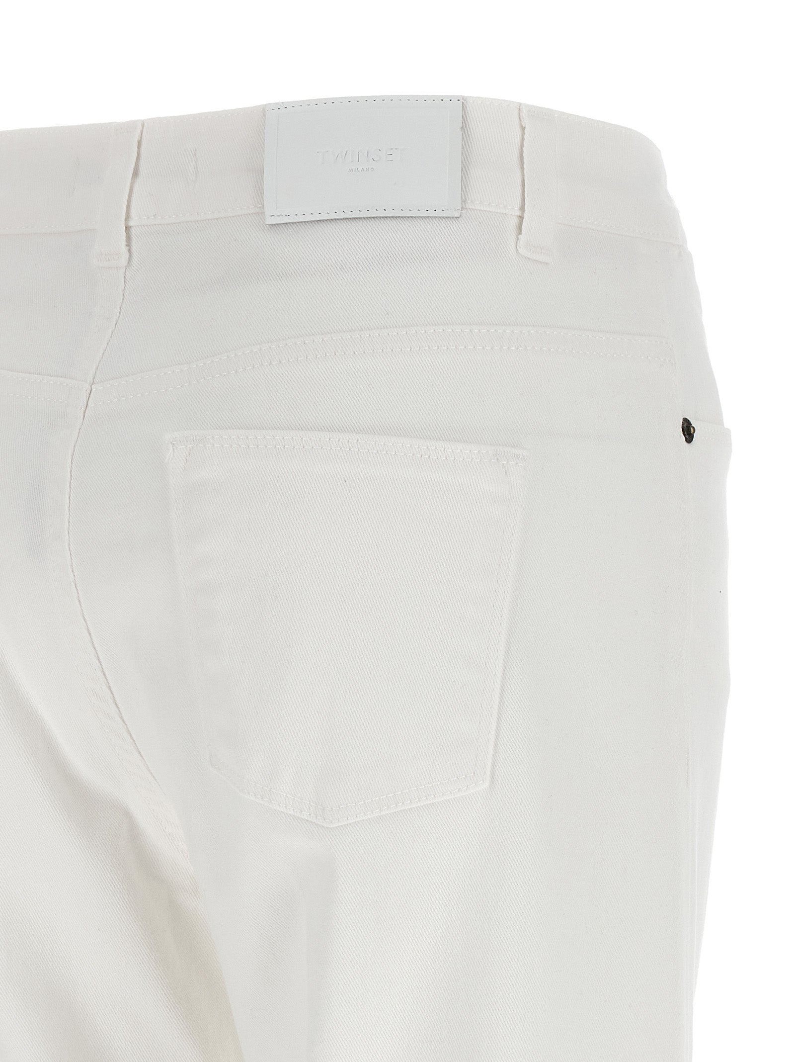 White Cotton Flared Jeans