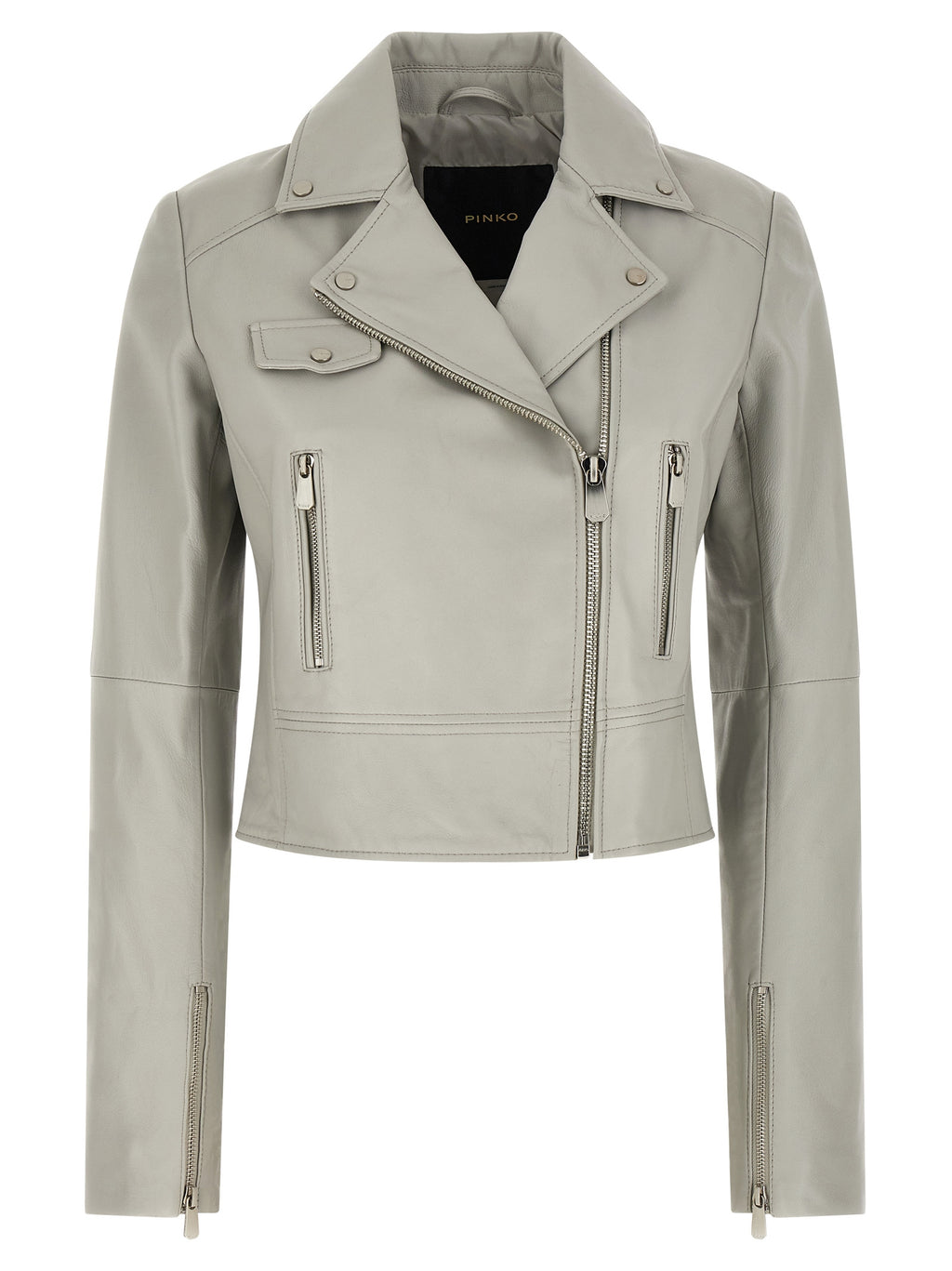 Gray Lambskin Leather Jacket