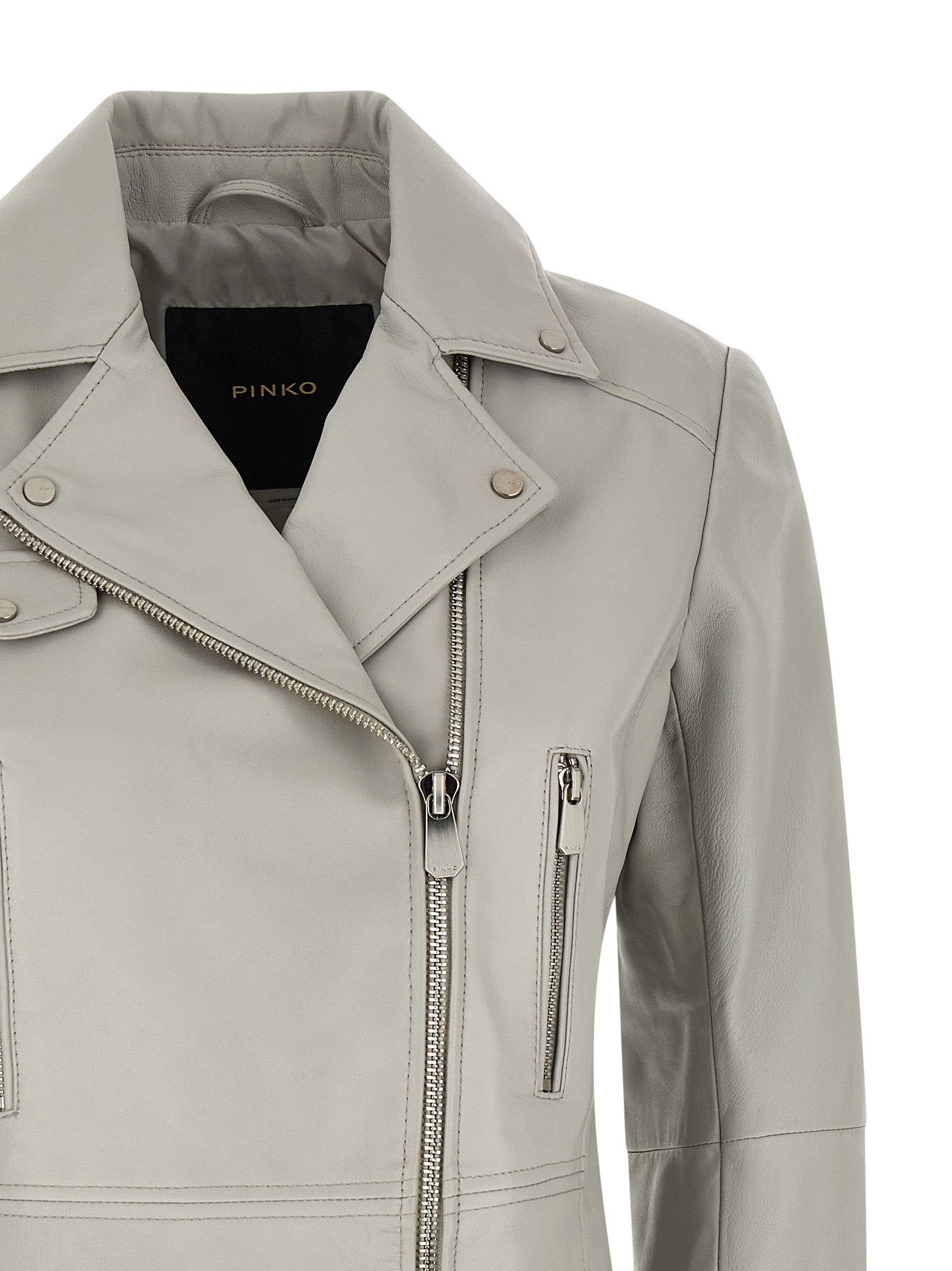 Gray Lambskin Leather Jacket