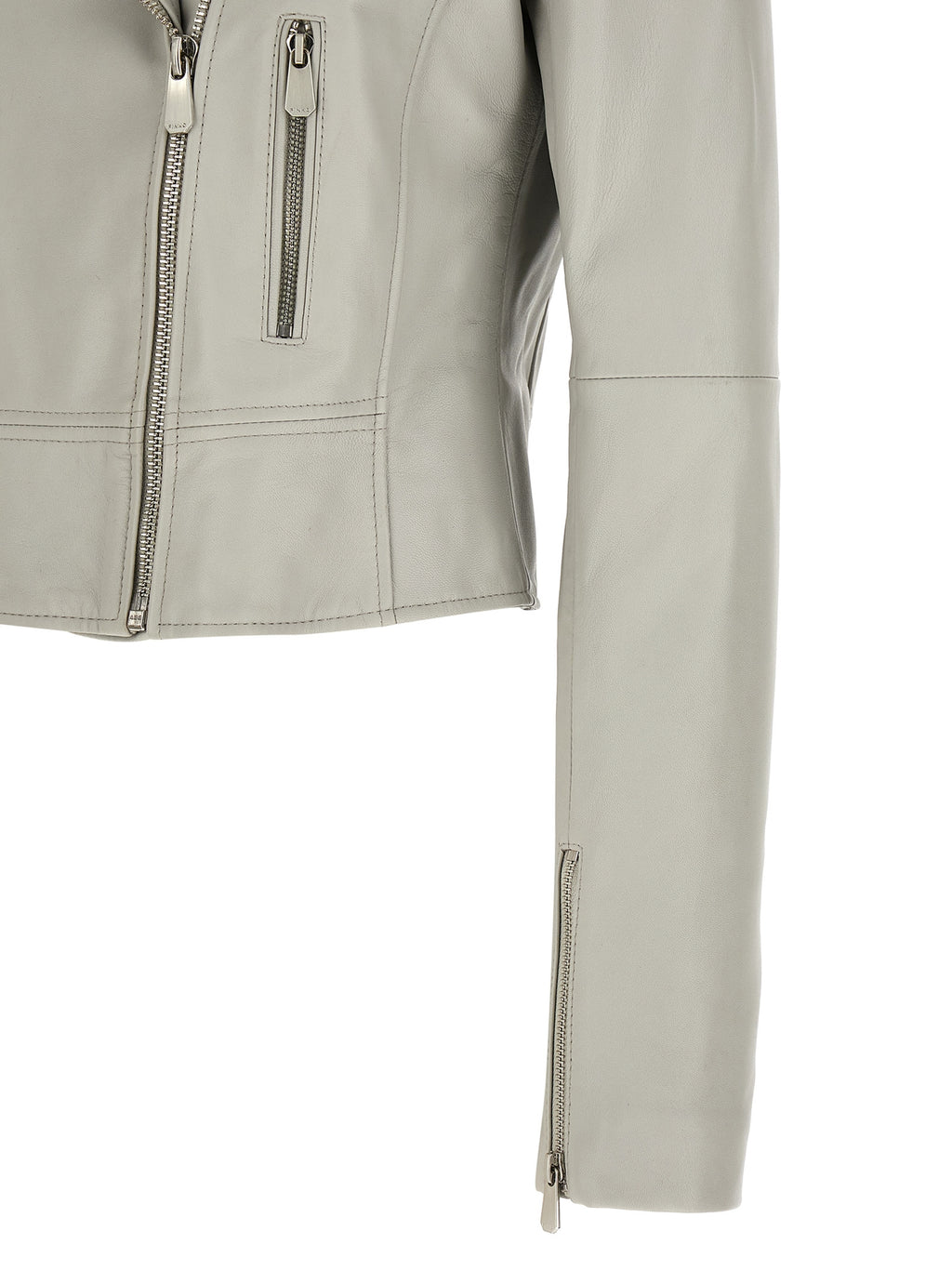 Gray Lambskin Leather Jacket
