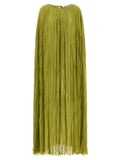 Bicolor Silk Long Dress