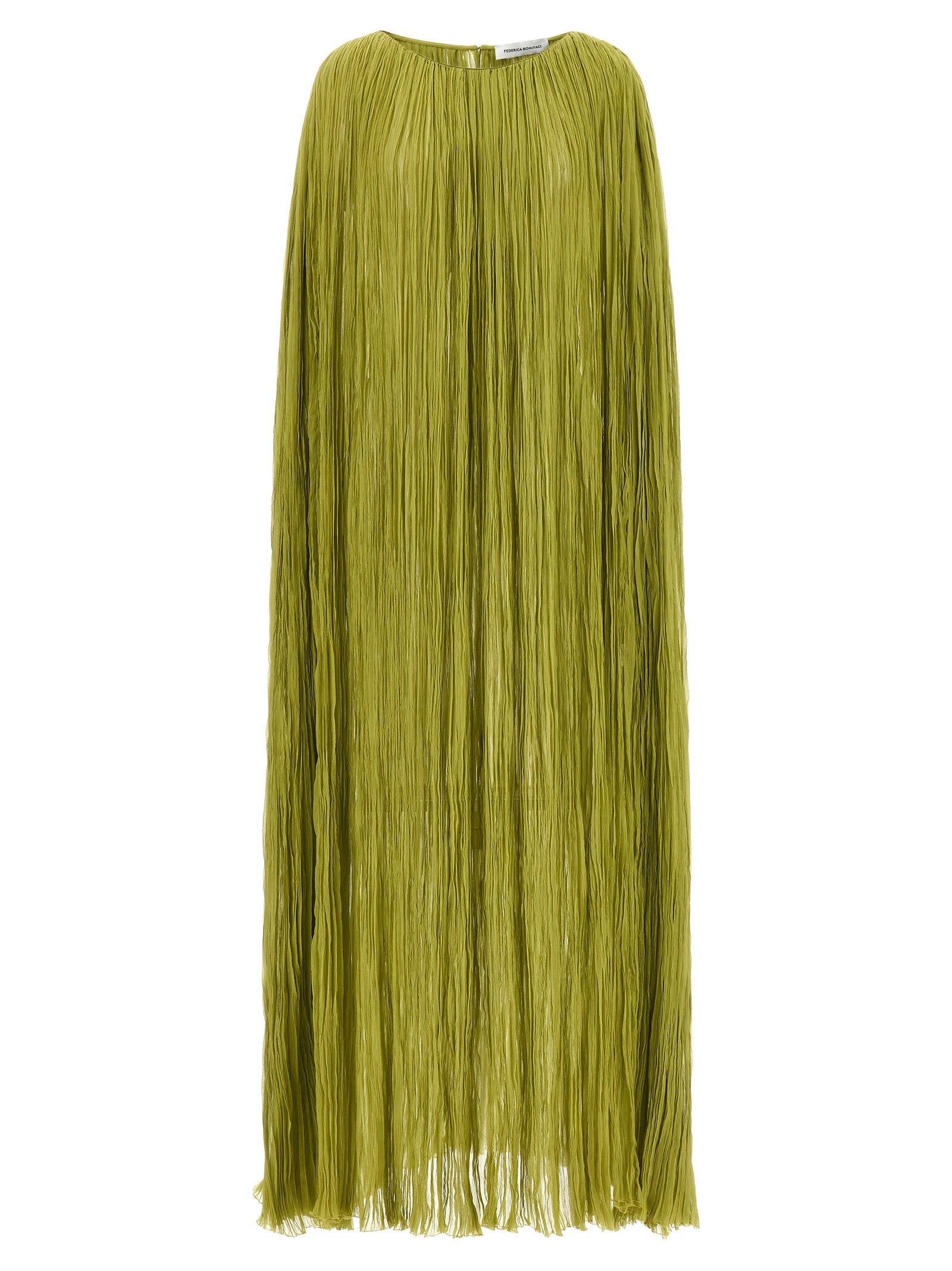Bicolor Silk Long Dress