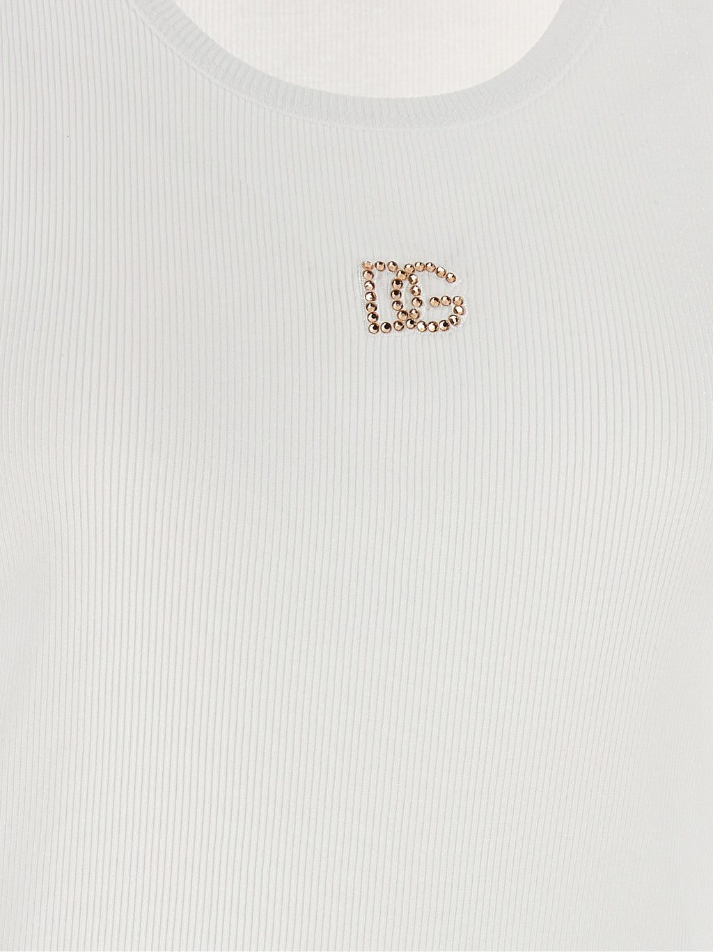White Cotton Sleeveles T-Shirt