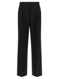 Black Virgin Wool Casual Pants