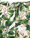 White Floral Print Cropped Straight Pants