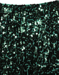 Green Sequin High Waist Pencil Cut Midi Skirt