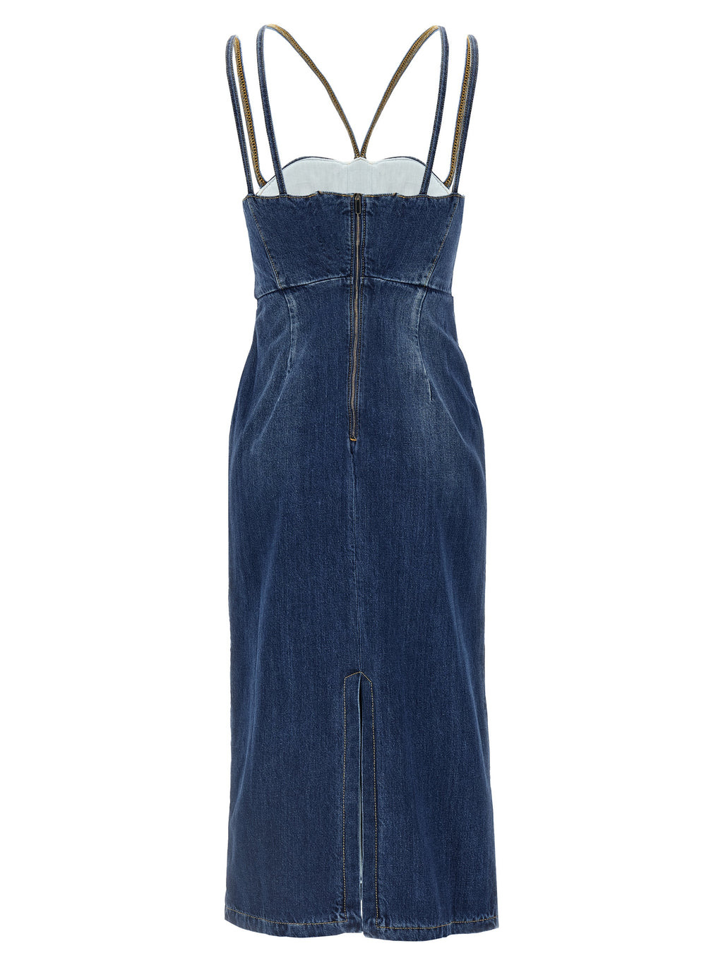 Blue Cotton Midi Dress