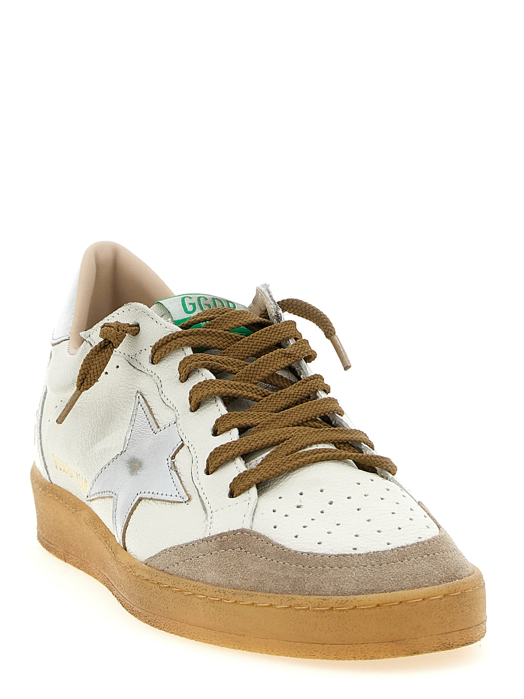 Silver Goatskin Low Top Sneakers