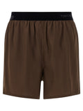 Brown Silk Bermuda Shorts
