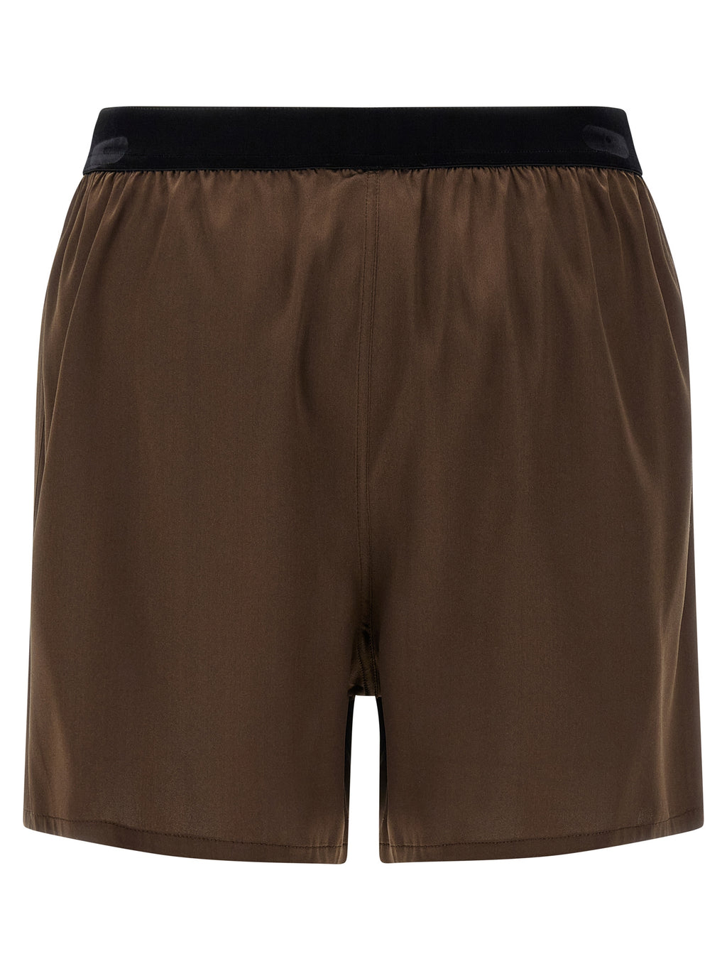 Brown Silk Bermuda Shorts