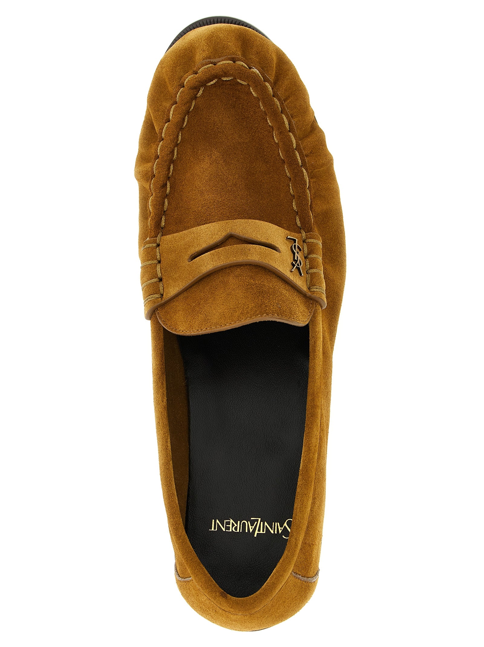 Brown Calfskin Slip-On Loafers