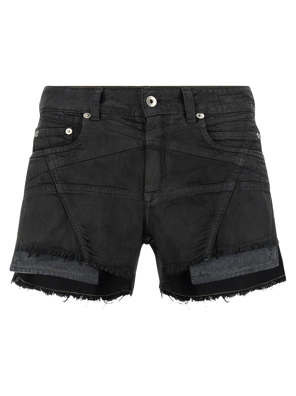 Black Cotton Bermuda Shorts