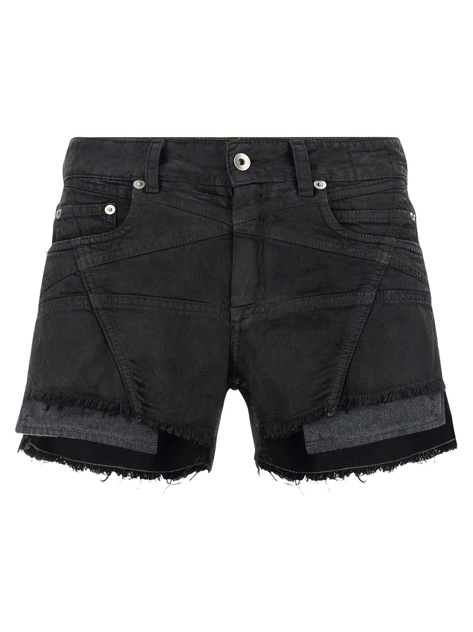 Black Cotton Bermuda Shorts