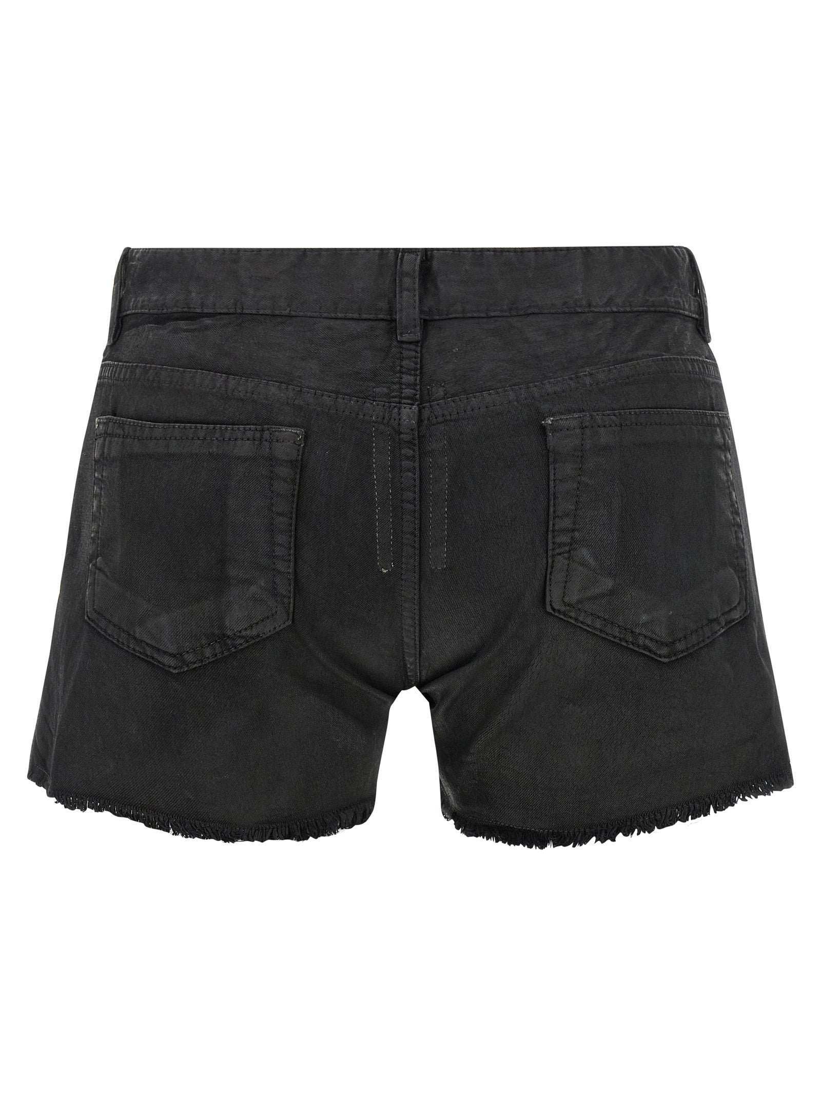 Black Cotton Bermuda Shorts