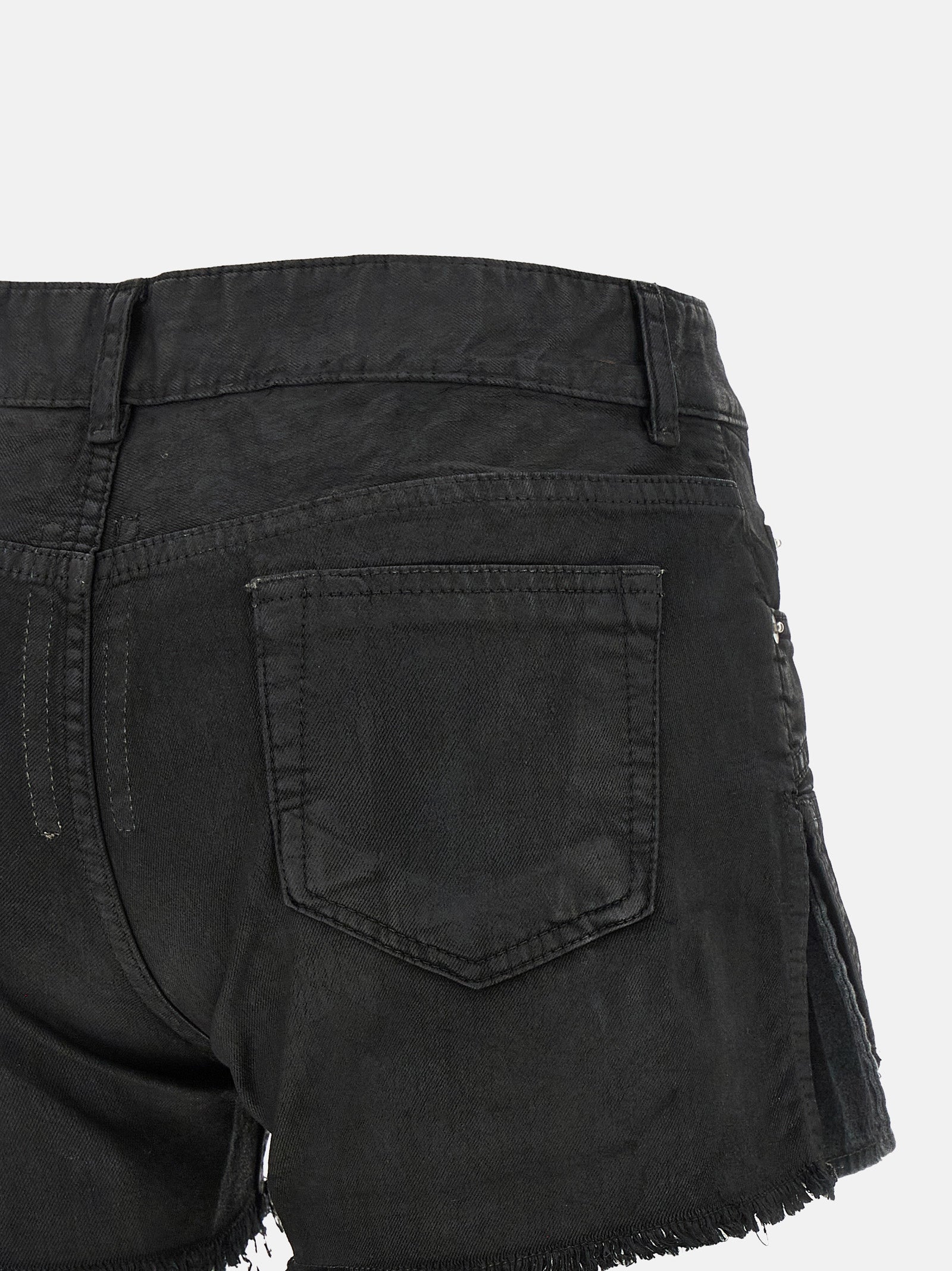 Black Cotton Bermuda Shorts